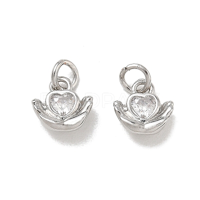 Brass Pave Clear Cubic Zirconia Charms CU-CBA6E4E-19P-E-1