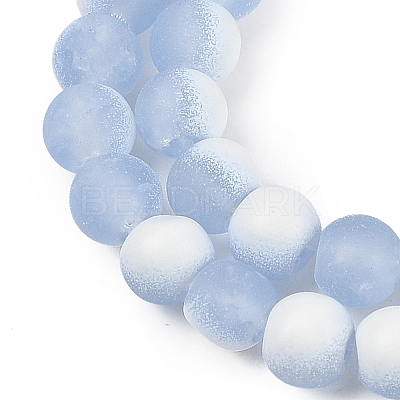 Frosted Crackle Glass Beads Strands GLAA-U001-8mm-M14-1