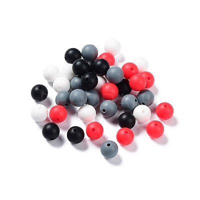 Round Food Grade Eco-Friendly Silicone Focal Beads SIL-F003-01C-1