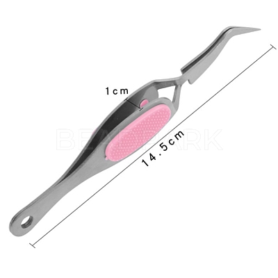 Stainless Steel Nail Art Curved Nose Tweezers MRMJ-WH0072-14P-01-1