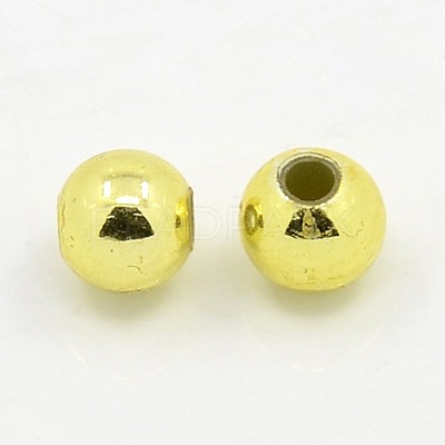 Plating Plastic Acrylic Round Beads PACR-L003-14mm-G-1