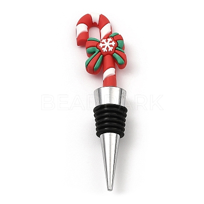 Christmas Theme Aluminium Alloy & PVC Wine Bottle Stoppers FIND-Q091-01B-1