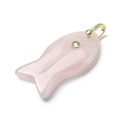 Natural Rose Quartz Pendants KK-D021-05I-G-1