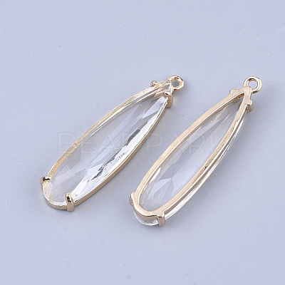 Transparent Glass Pendants GLAA-T007-15F-1