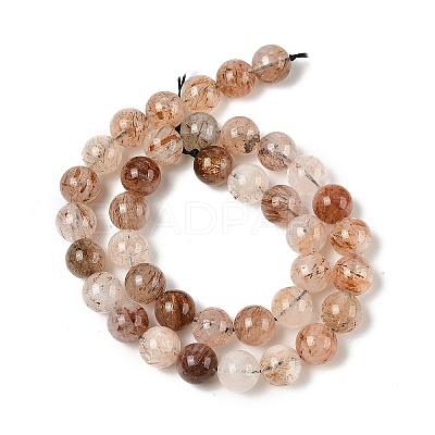 Natural Black Gold Rutilated Quartz Beads Strands G-H093-B02-10MM-1