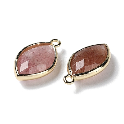 Natural Strawberry Quartz Pendants G-B009-01G-Z-1