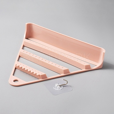 Triangle Plastic Jewelry Display Frame ODIS-WH0001-32B-1