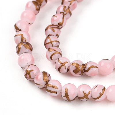 Baking Paint Glass Beads Strands DGLA-N010-4mm-01-1