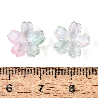 Baking Paint Transparent Glass Bead Caps DGLA-N014-06B-03-1