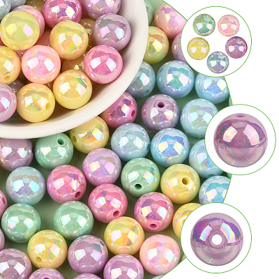 100Pcs Opaque Acrylic Beads OACR-PA0001-31C-1