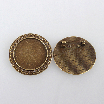 Vintage Alloy Brooch Cabochon Bezel Settings PALLOY-N0085-54AB-NF-1