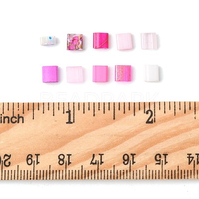 100Pcs 10 Styles 2-Hole Drawbench Glass Seed Beads SEED-FS0001-46-1