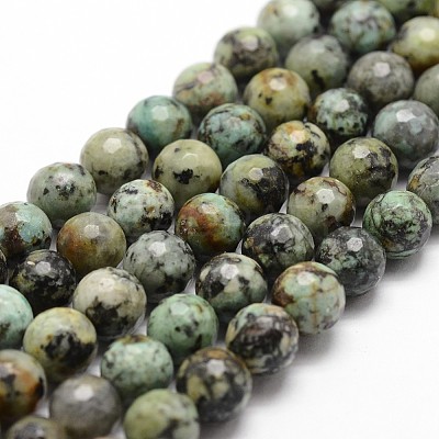 Natural African Turquoise(Jasper) Beads Strands G-D840-15-8mm-1