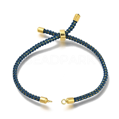 Braided Cotton Cord Slider Bracelet Making MAK-R001-01G-29-1