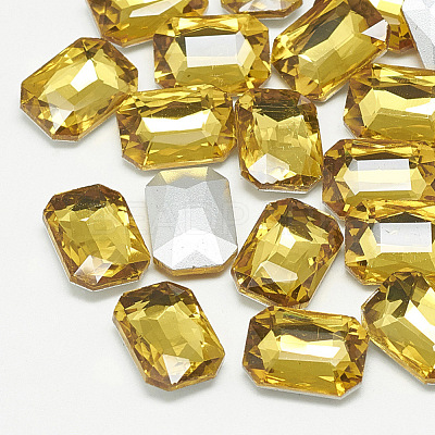 Pointed Back Glass Rhinestone Cabochons RGLA-T079-10x14mm-22-1