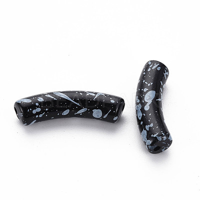 Opaque Spray Painted Acrylic Beads MACR-S372-002F-B01-1