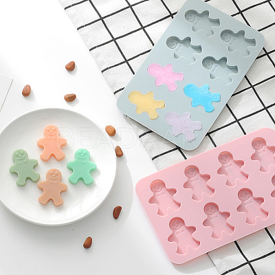 Gingerbread Man Food Grade Silicone Molds DIY-I021-02-1