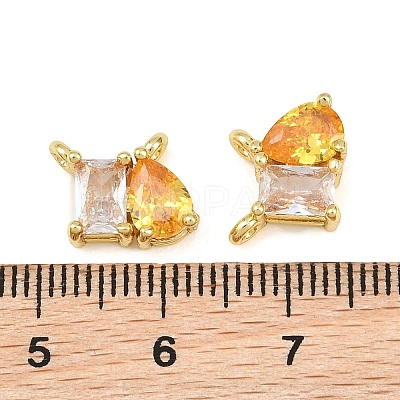 Brass Pave Cubic Zirconia Charms CU-CBA6A75-03G-04-1