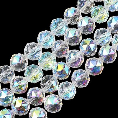 Transparent Electroplate Glass Beads Strands EGLA-N002-34C-B02-1