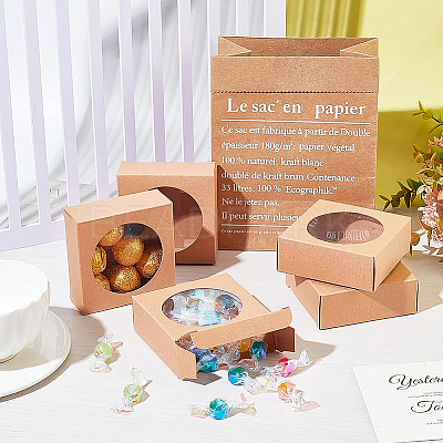 Foldable Kraft Paper Boxes CON-WH0068-63B-1
