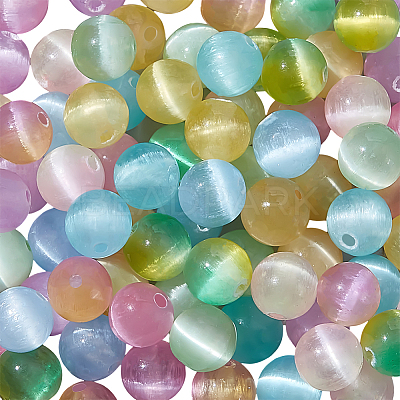 100Pcs 10 Colors Natural Selenite Beads G-AR0006-23-1