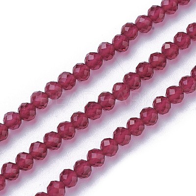 Faceted Glass Beads Strands X-G-F619-09D-3mm-1