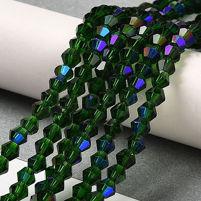 Transparent Electroplate Glass Beads Strands LS-GLAA-F029-2mm-D25-1