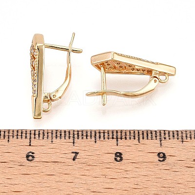 Brass Micro Pave Cubic Zirconia Hoop Earring Finding KK-N261-42G-1