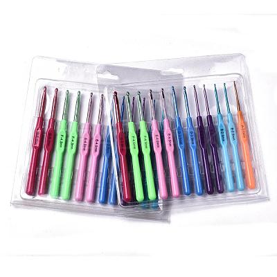 Plastic Handle Alloy Crochet Hooks Needles TOOL-R052-1