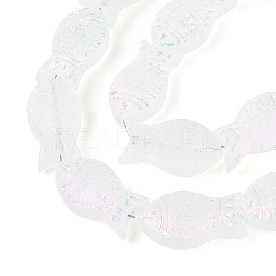 Frosted Glass Beads Strands GLAA-T023-40C-09-1