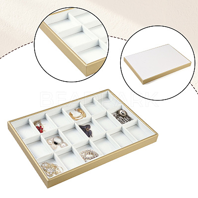 1Pc 18 Grids Imitation Leather Jewelry Trays CON-CL0001-02A-1