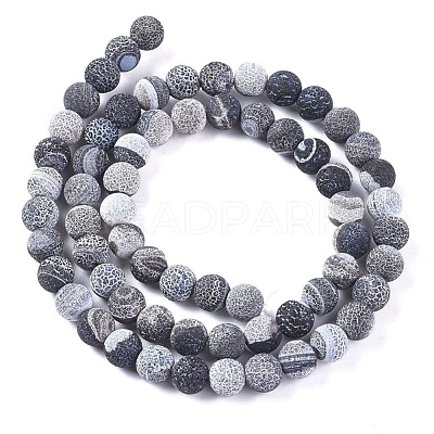 Natural Weathered Agate Beads Strands G-L534-04-6mm-1