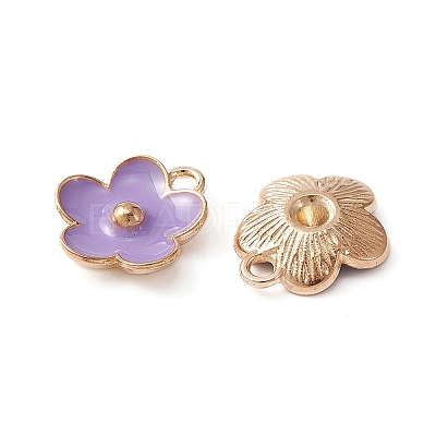 Light Gold Plated Alloy Enamel Pendants ENAM-YW0002-20D-1