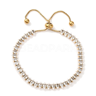 304 Stainless Steel Pave Clear Cubic Zirconia Tennis Bracelets BJEW-G754-03G-04-1