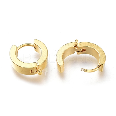201 Stainless Steel Huggie Hoop Earrings Findings X-STAS-A167-01B-G-1