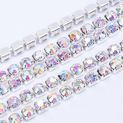 Brass Rhinestone Strass Chains CHC-T003-SS10-02S-1