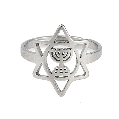 201 Stainless Steel Adjustable Rings for Women RJEW-M008-03P-1