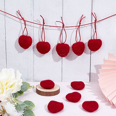 10Pcs Wool Felt Cabochons AJEW-SC0001-48-1