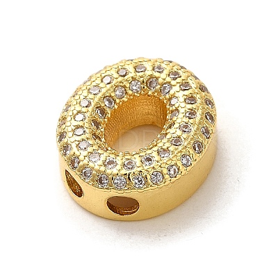 Brass Micro Pave Clear Cubic Zirconia Charms ZIRC-C009-01G-O-1