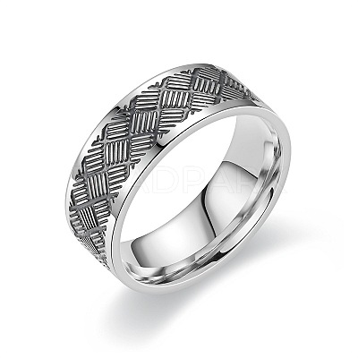 201 Stainless Steel Cross Pattern Finger Rings for Men FS-WGDD078-13-1