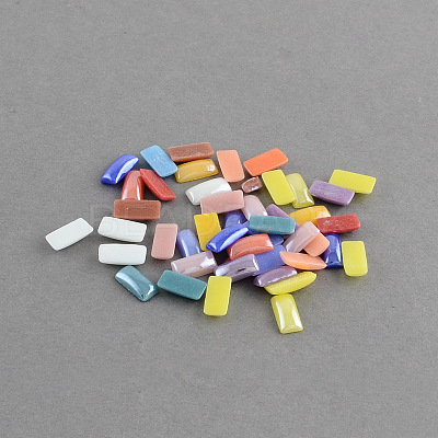 Pearlized Plated Opaque Glass Cabochons PORC-S483-B-1