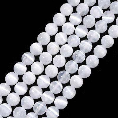 Natural Selenite Beads Strands G-N328-025B-02-1