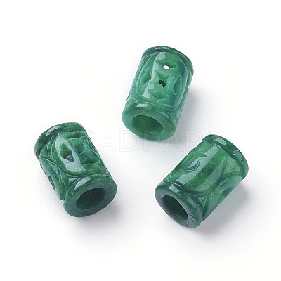 Natural Myanmar Jade/Burmese Jade Carved European Beads G-E418-28B-1