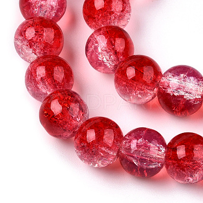 Transparent Crackle Baking Paint Glass Beads X1-DGLA-T003-01C-08-1