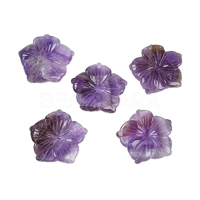 Natural Amethyst Carved Pendants X-G-B097-01A-17-1