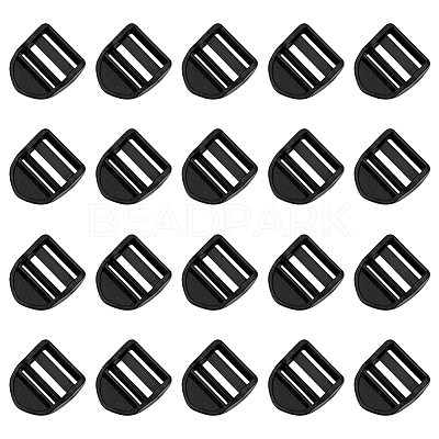 POM Plastic Ladder Lock Slider Buckles FIND-WH0366-013-1