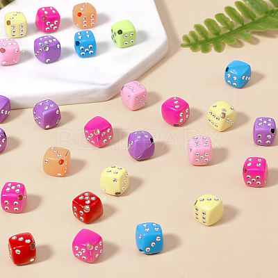 Plating Acrylic Beads PACR-T006-09-1