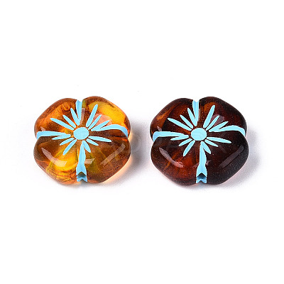 Painted Transparent Acrylic Beads OACR-T029-03I-1