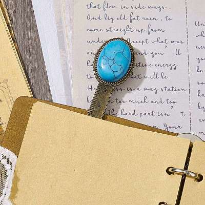 Tibetan Style Alloy Bookmark Rulers AJEW-JK00262-02-1