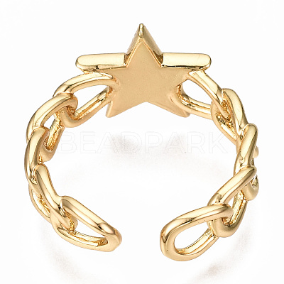 Brass Enamel Cuff Rings RJEW-N035-009-NF-1